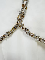 Navy Blue Satin Evening Gown with Crystal Embellishments & Sweetheart Neckline