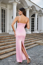 Blush Sequin Cami Midi Gown