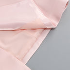 Navy Blue Satin Mermaid Evening Gown with Sweetheart Neckline & Crystal Embellishments