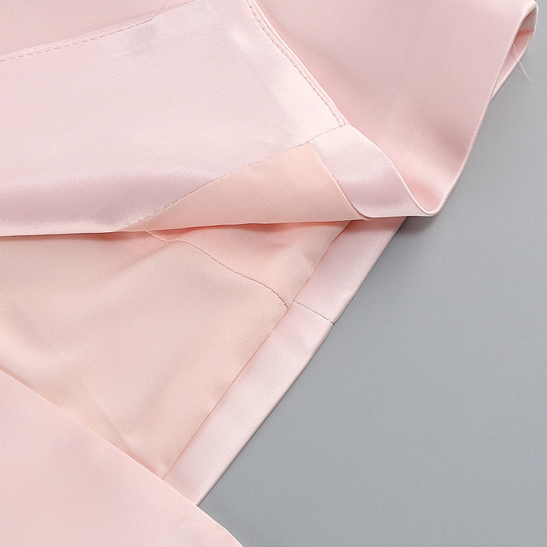 Navy Blue Satin Mermaid Evening Gown with Sweetheart Neckline & Crystal Embellishments