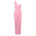 SS 2026 One-Shoulder Ruched Maxi Gown