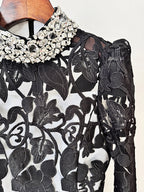 Luxury Black Satin Mermaid Evening Gown with Beading