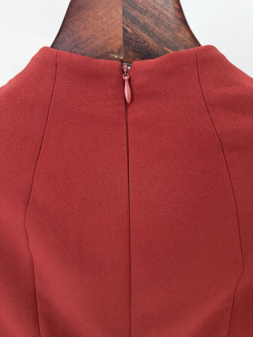 Navy Blue Satin Evening Gown with Crystal Embellishments & Sweetheart Neckline