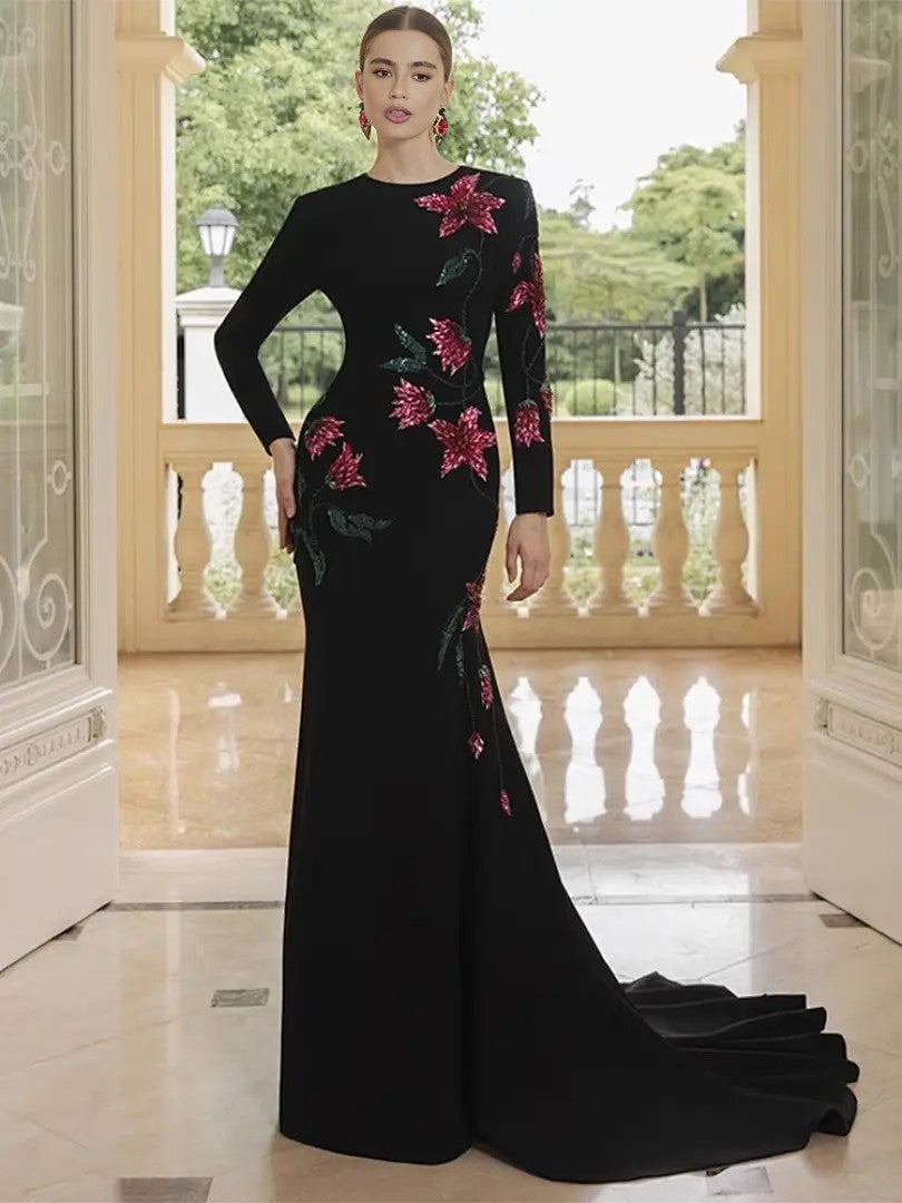 Luxury Mermaid Sequin Evening Gown with Sweetheart Neckline