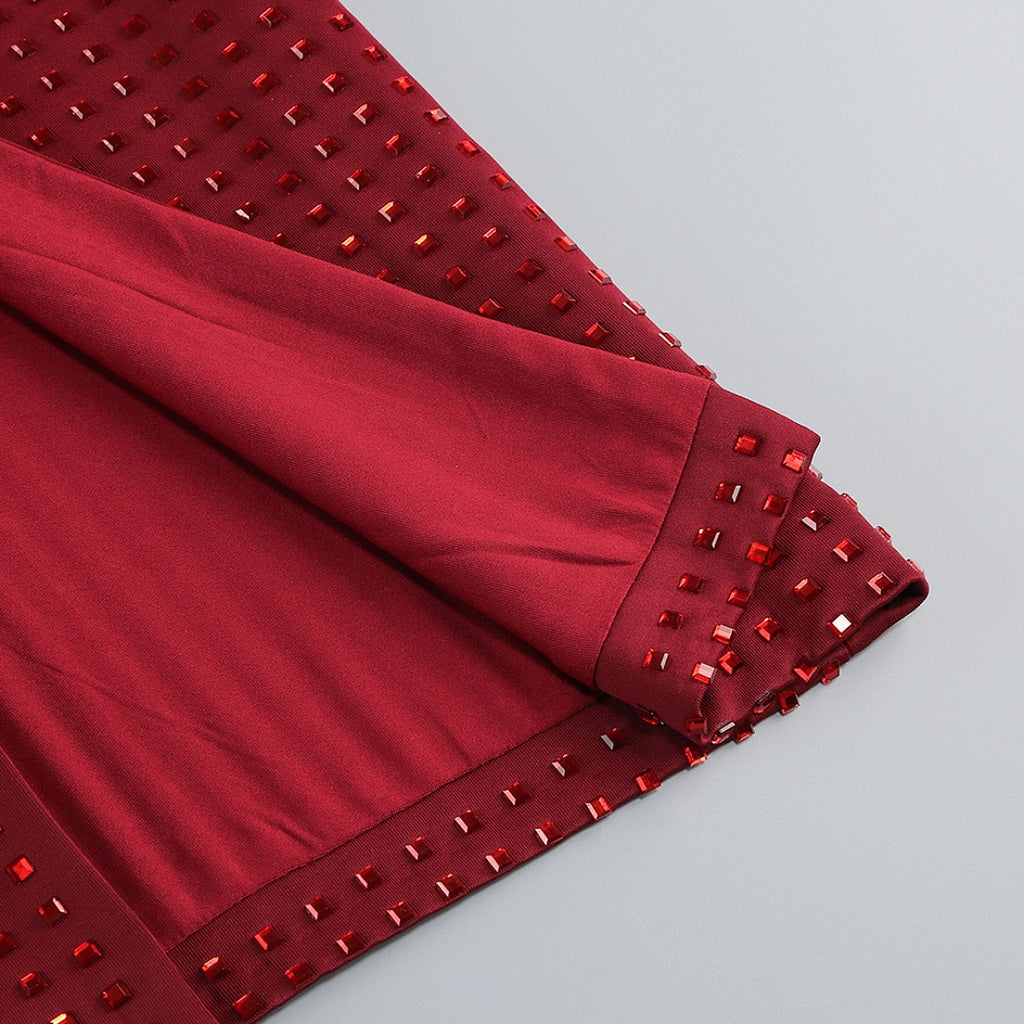 Black Mermaid Evening Gown with Crystal Embellishments