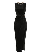 Black Velvet Sleeveless Gown