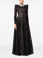 Luxury Black Satin Mermaid Evening Gown with Beading