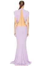 Lavender Halter Cutout Bow-Embellished Mermaid Gown