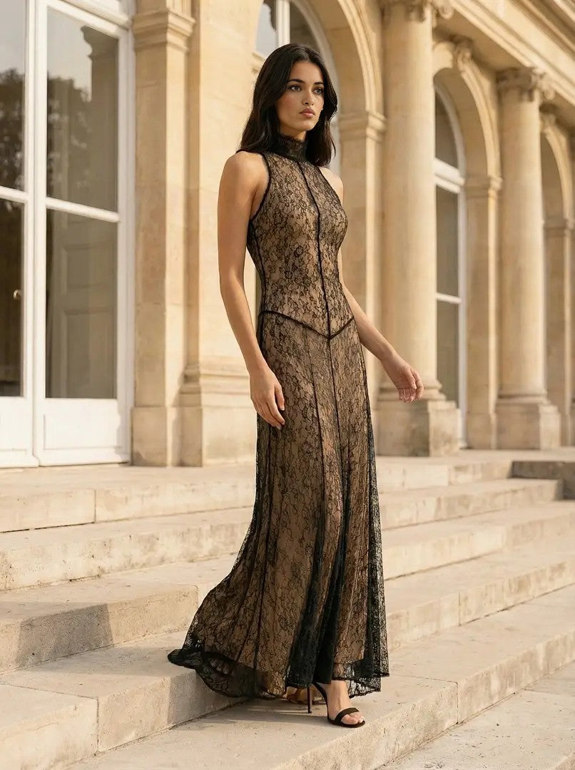 Floor-Length Emerald Green Sequin A-Line Evening Gown