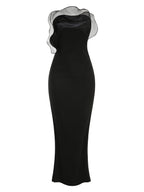 Black Off-Shoulder Ruffle Mermaid Gown