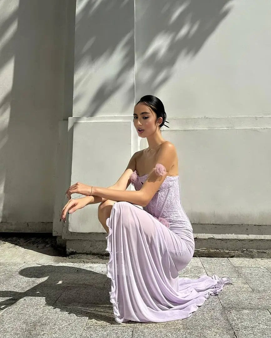 Floor-Length Satin Evening Gown | Sweetheart Neckline & Beaded Details