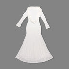 White One-Shoulder Drape-Back Maxi Gown