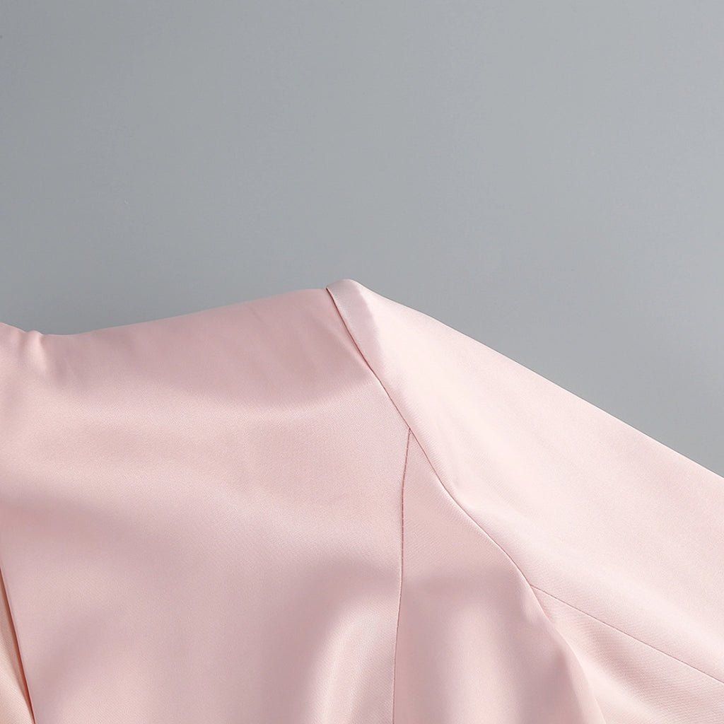 Navy Blue Satin Mermaid Evening Gown with Sweetheart Neckline & Crystal Embellishments