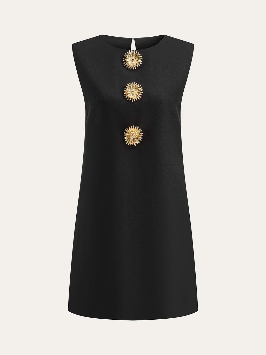 Metal Decor Sleeveless Mini Dress
