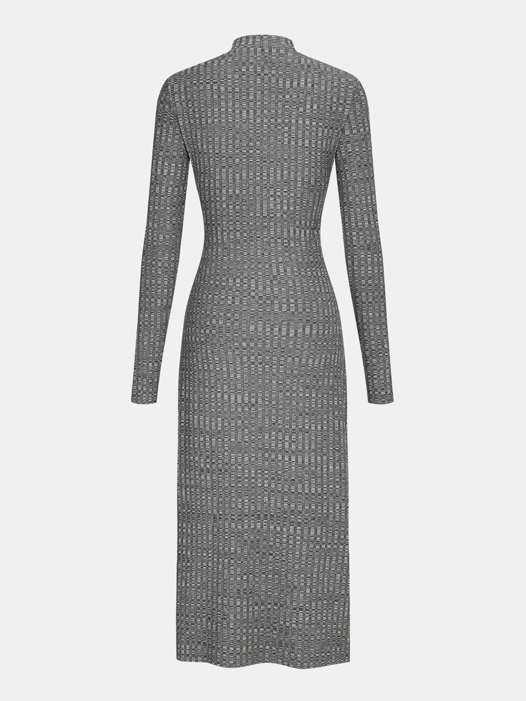 Mock Neck Twisted Side Slit Midi Dress