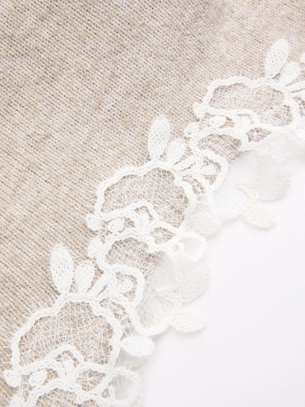 Wool-Blend Lace-Trim Square-Neck Dress