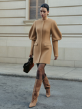 Puff Sleeve Tailored Cotton-Blend Mini Dress