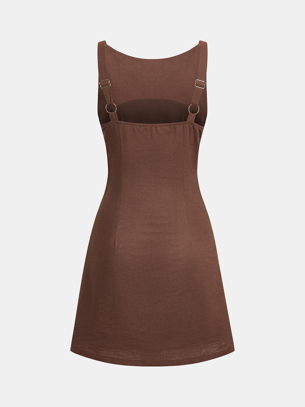 Cotton Linen Sleeveless Ruched Mini Dress