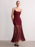 Sheer Hem Cami Maxi Dress