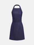 Braided Halter Backless Mini Dress