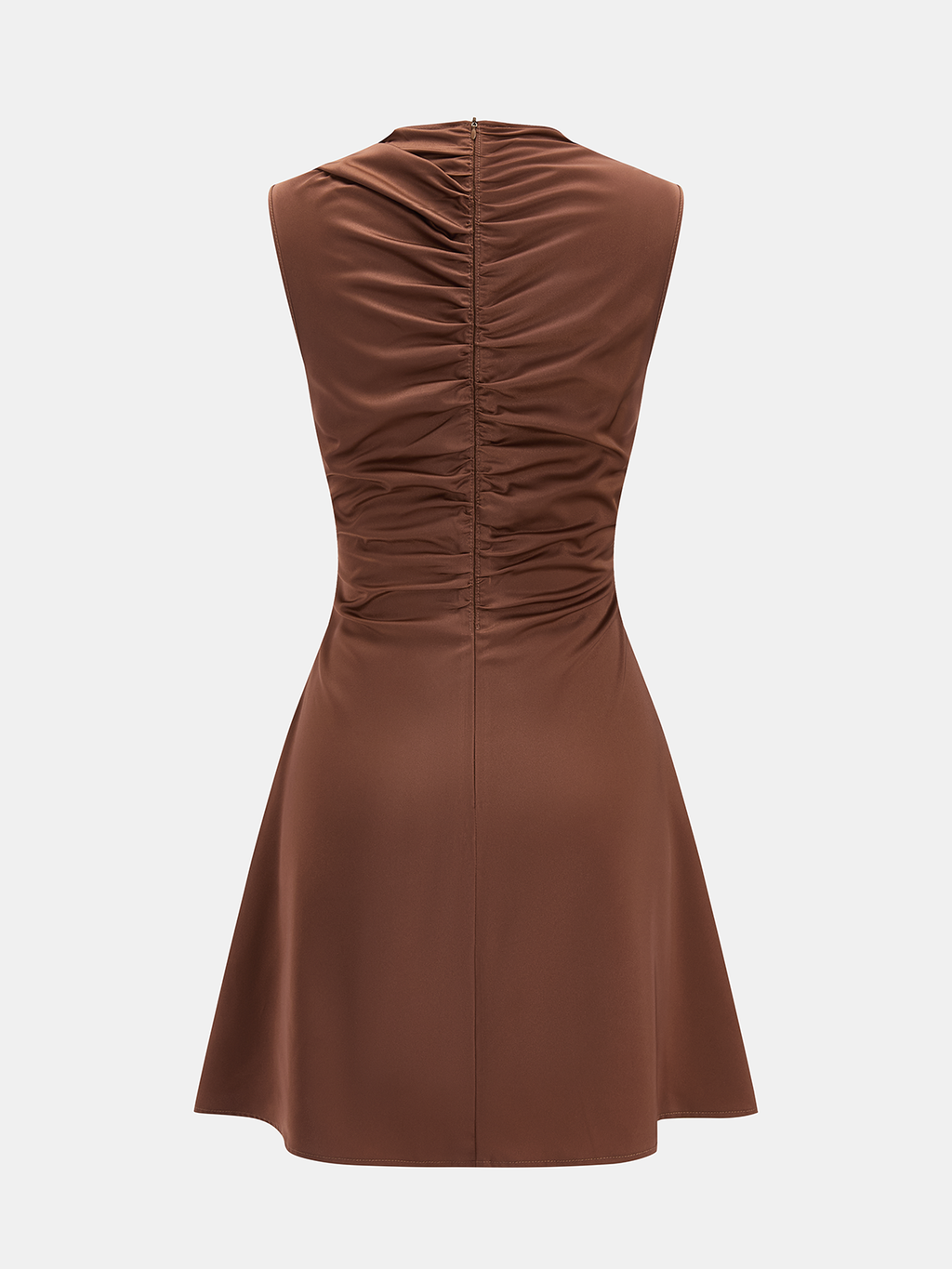Sleeveless Cowl Neck Satin Mini Dress