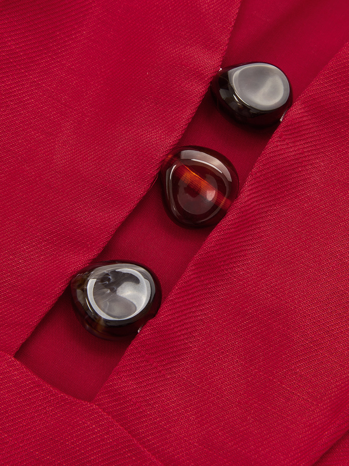 Linen Blend V Neck Embellished Mini Dress