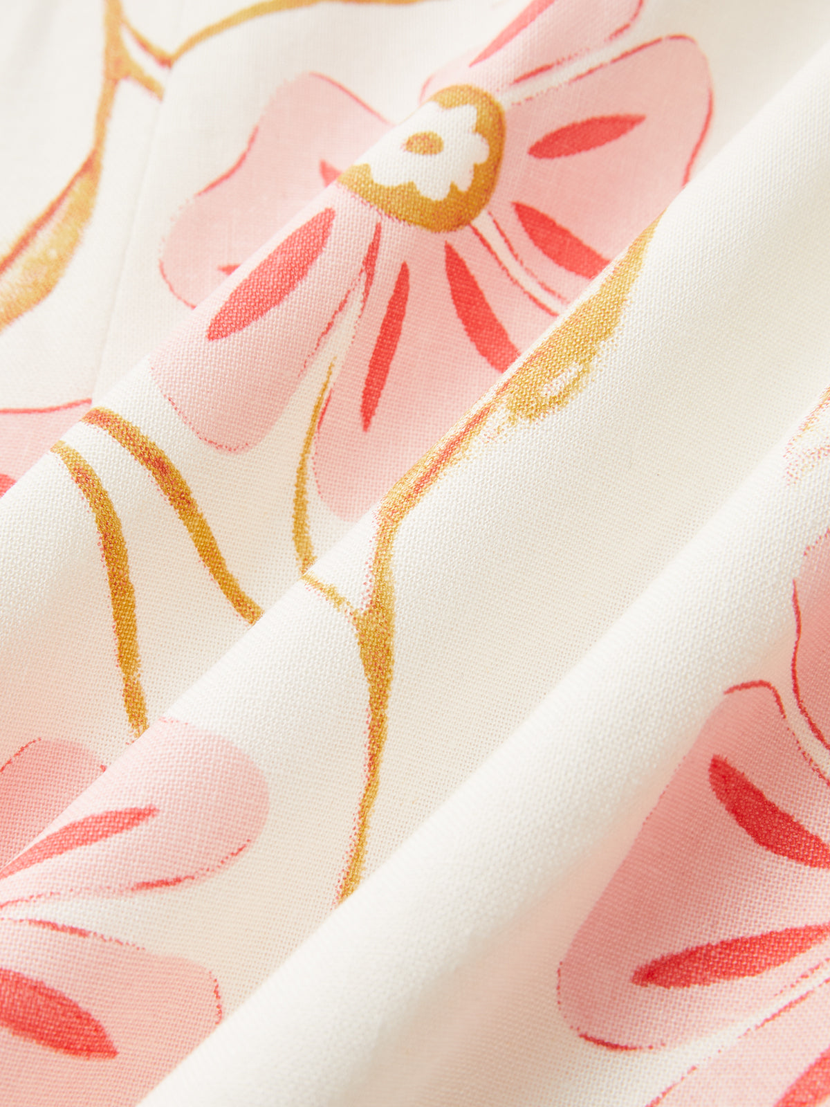 Cotton Linen Sleeveless Floral Mini Dress