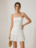 Strapless Anti-slip Pleated Mini Dress