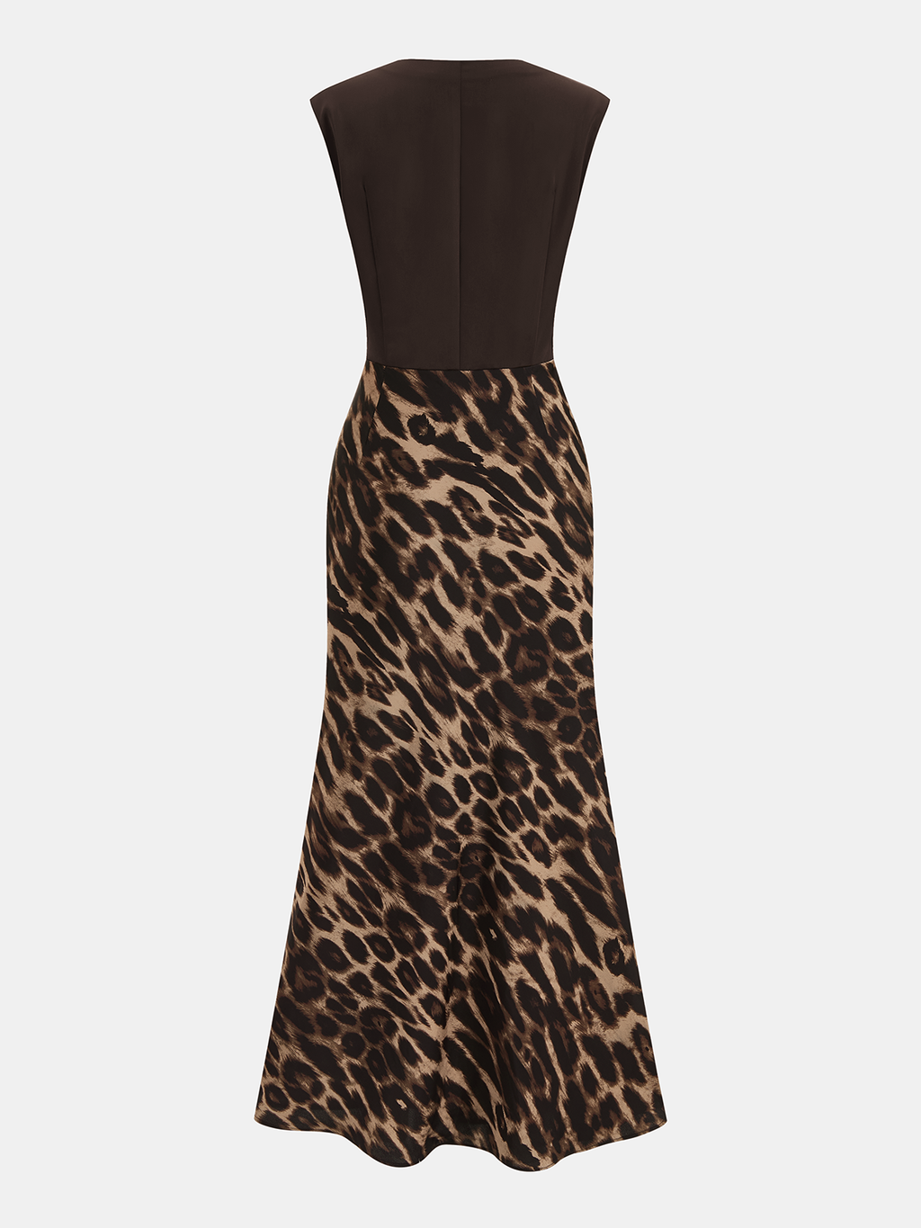 Sleeveless Leopard Print Maxi Dress