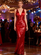 Royal Blue Satin A-Line Evening Gown with Beaded Detailing