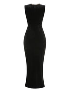 Black Velvet Sleeveless Gown