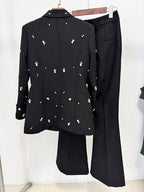 Luxury Black Satin Mermaid Evening Gown with Beaded Sweetheart Neckline