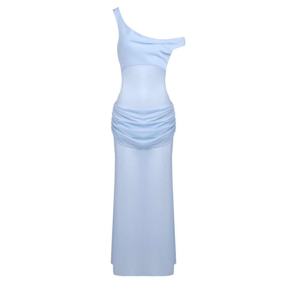 SS 2026 One-Shoulder Ruched Maxi Gown