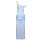 SS 2026 One-Shoulder Ruched Maxi Gown