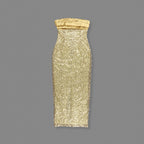 Glam Gold Sequin Strapless Gown: Slit Maxi Dress for Red Carpet & Gala