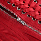 Black Satin Sequin A-Line Evening Gown with V-Neck & Open Back