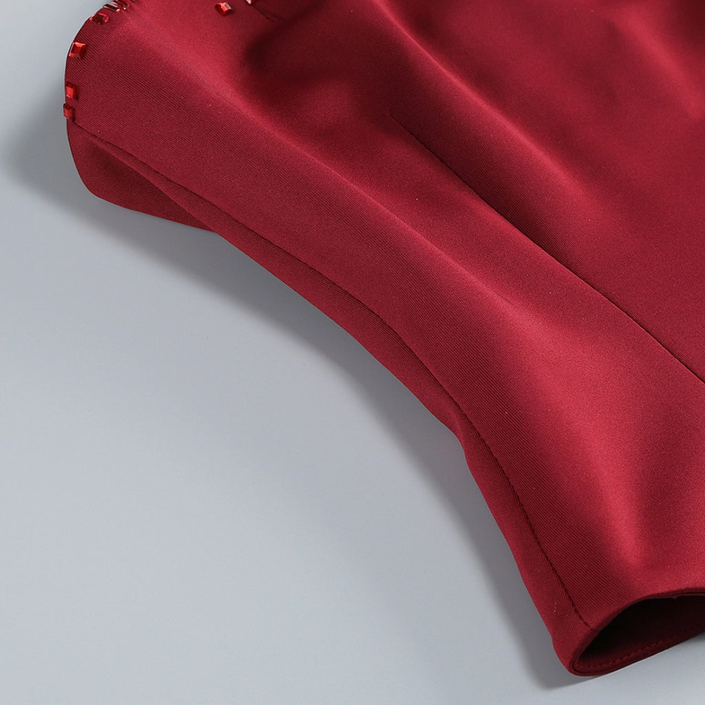 Black Mermaid Evening Gown with Crystal Embellishments