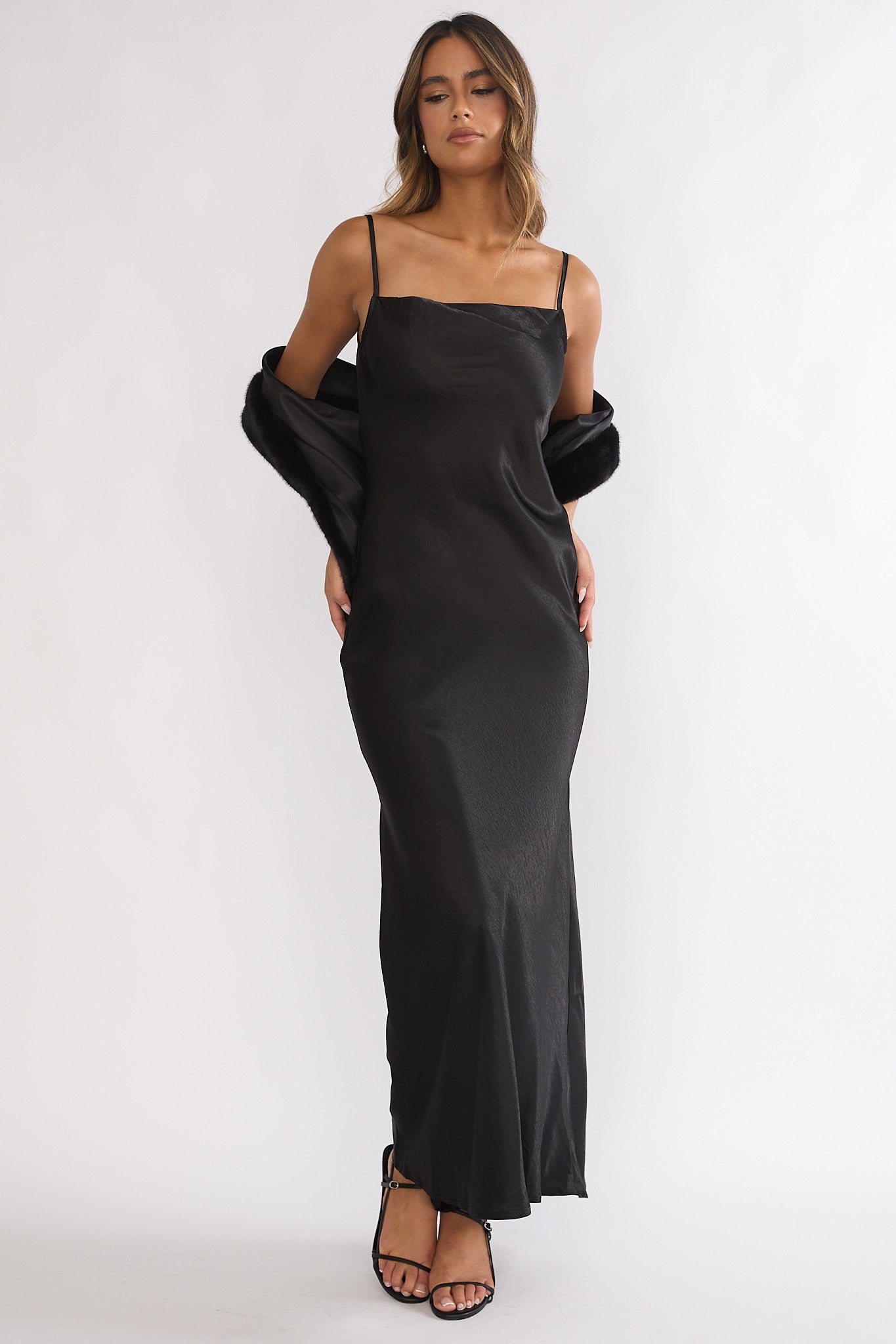 Hadley Cami Scarf Maxi Dress Black