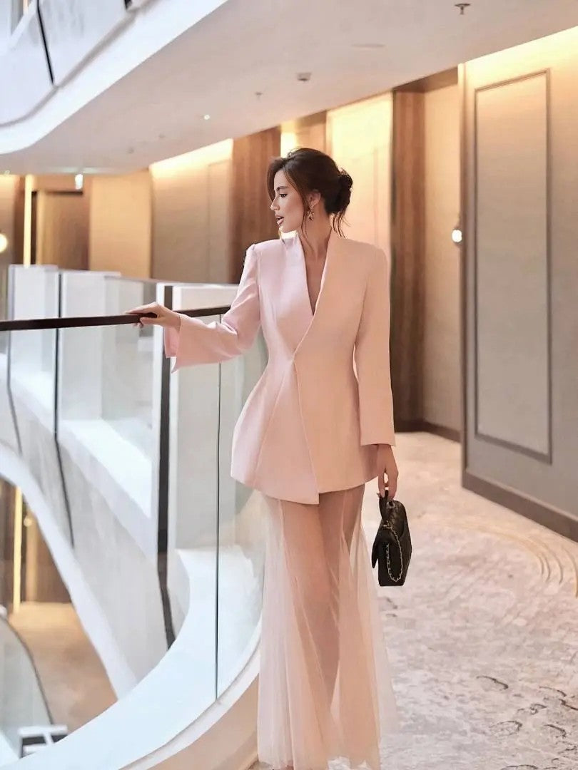 Navy Blue Satin Mermaid Evening Gown with Sweetheart Neckline & Crystal Embellishments