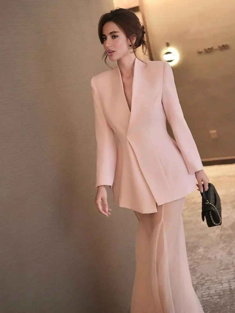 Navy Blue Satin Mermaid Evening Gown with Sweetheart Neckline & Crystal Embellishments