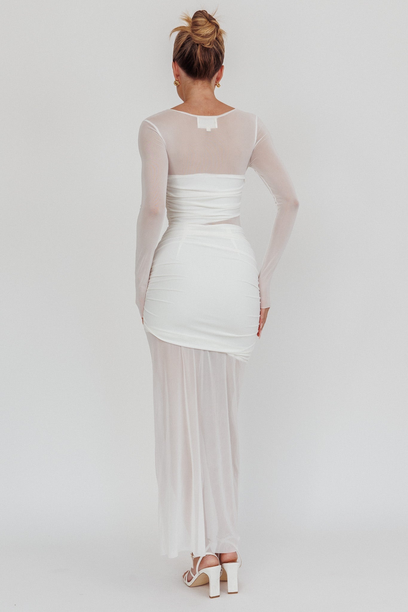 Harpa Mesh Maxi Dress White