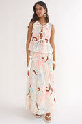 Salty Sea Side Bow Maxi Skirt Floral